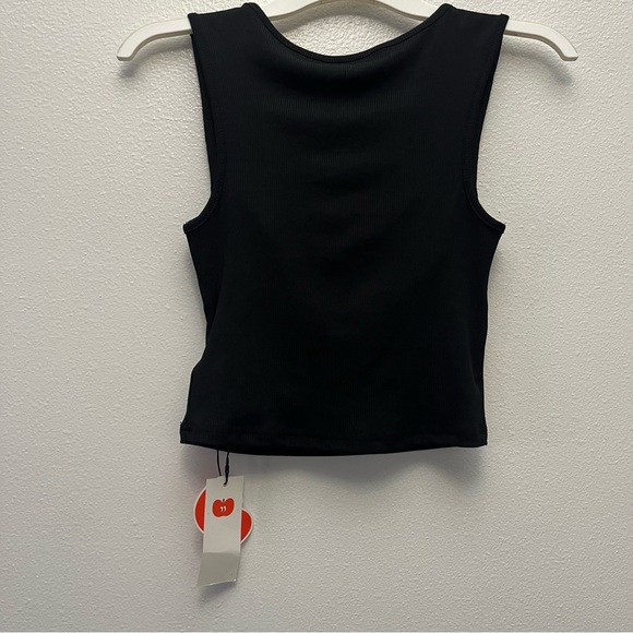 Cider 2 Pack Solid Ruched Square Neck Crop Top - Picture 14 of 15